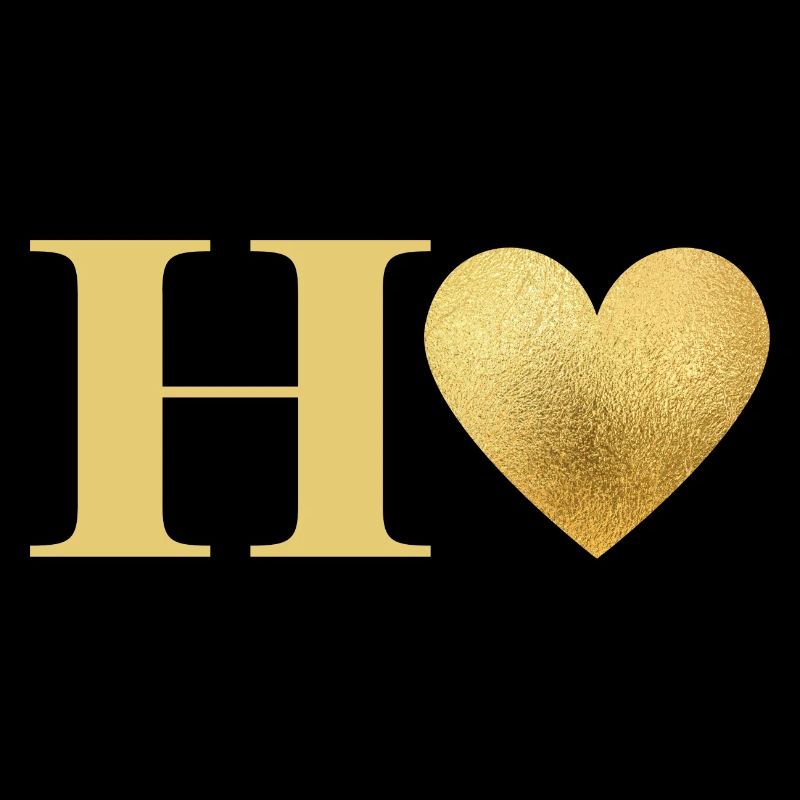 Buchstabe h goldenes Herz