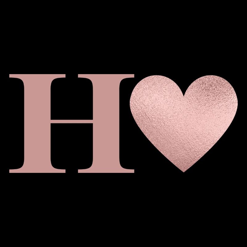 Buchstabe h Herz roségold