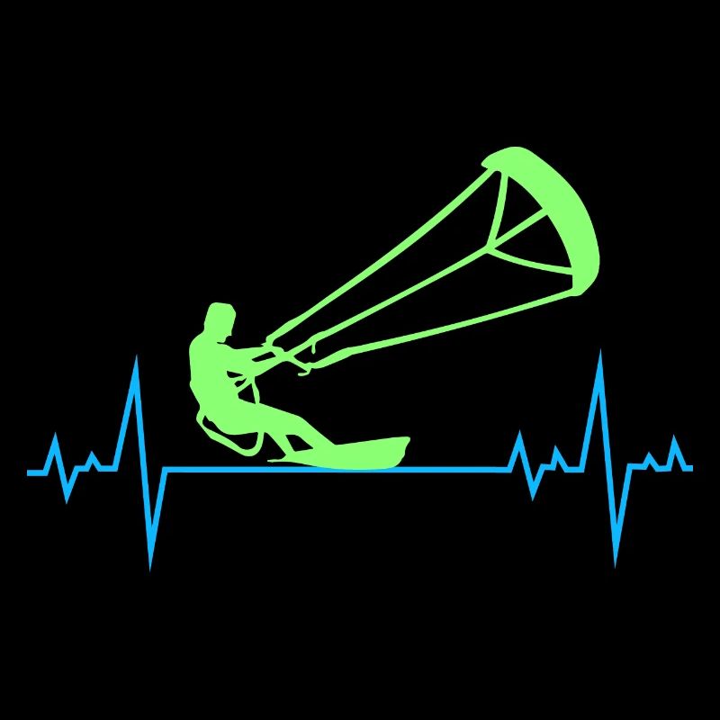 Kitesurfing Kiteboarding Kitesurf Heartbeat Pulse