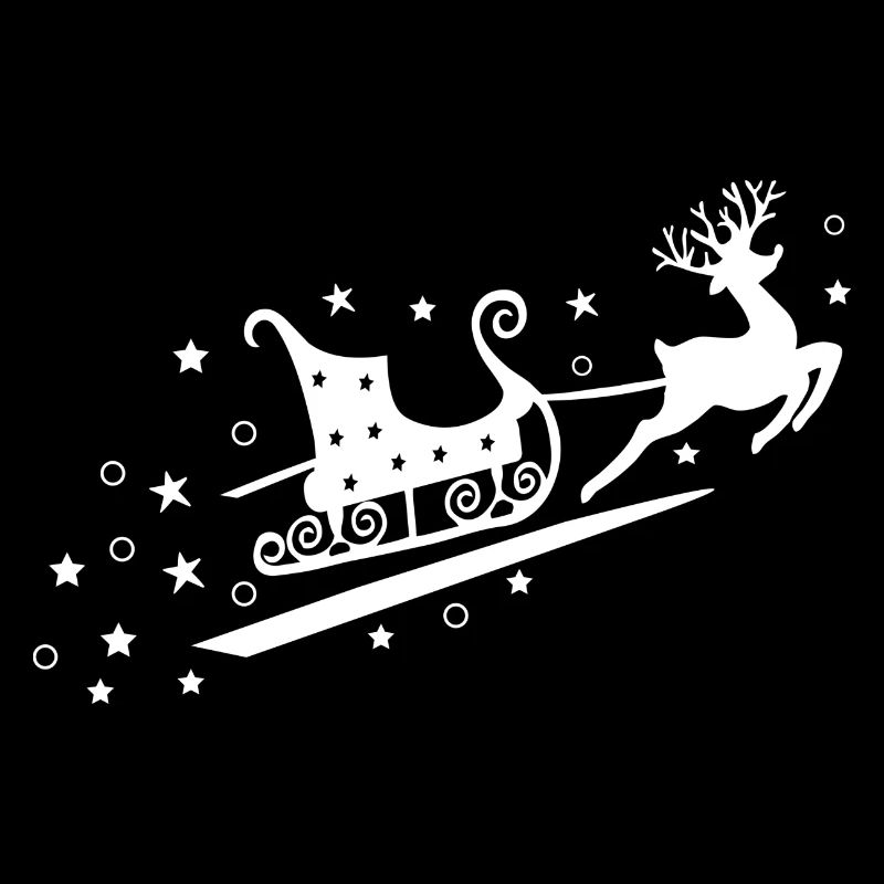 Santa's magical flying reindeer with sleigh