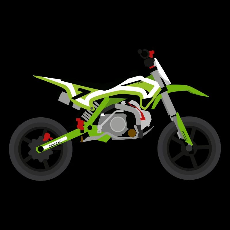 super Moto Vert Blanc