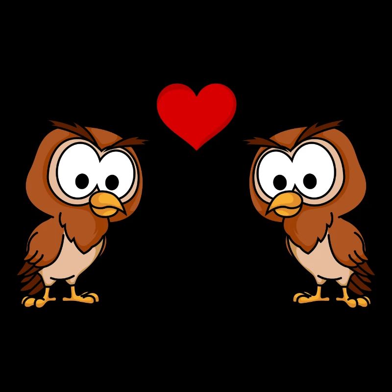 Eule Comic Paar liebe