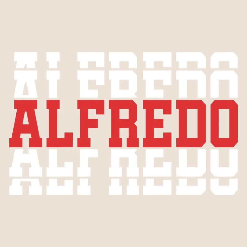 Alfredo T-Shirt gestapelter Text Geschenkidee