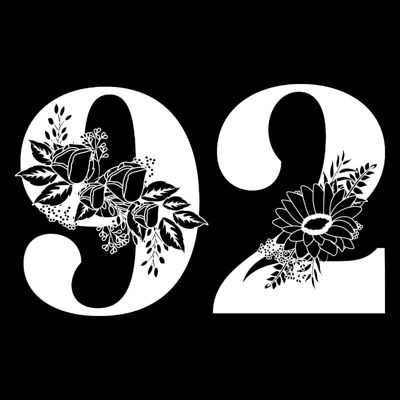 Nummer 92 Schwarze Blumen - 92. Blumengeburtstag
