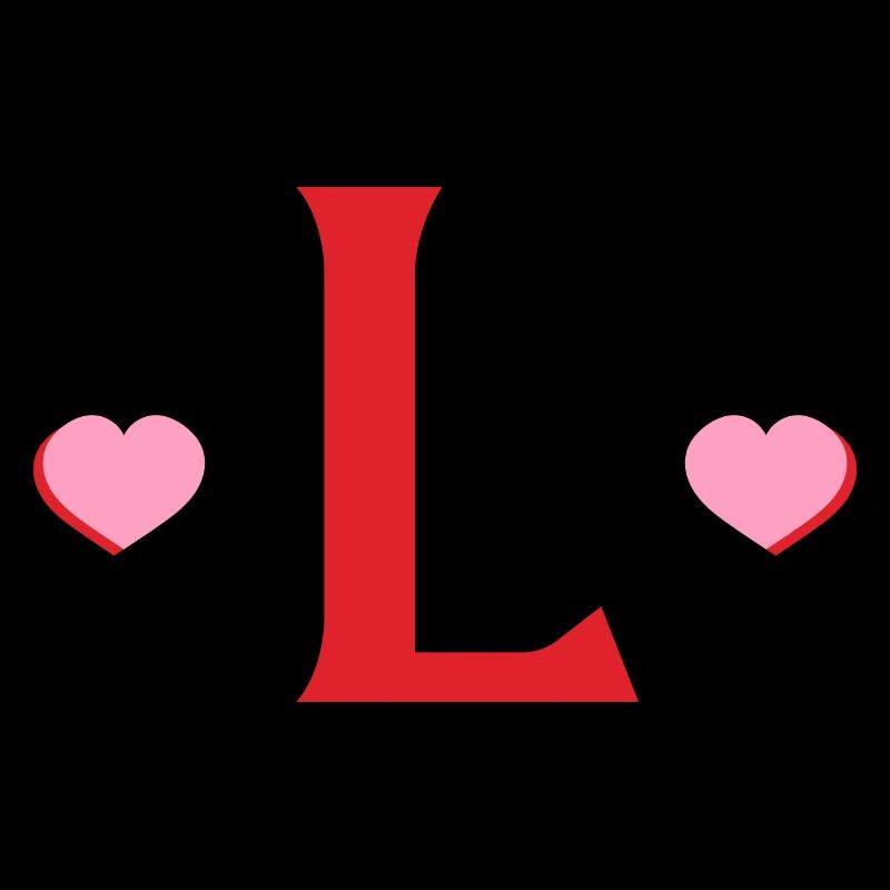 Letter l red hearts