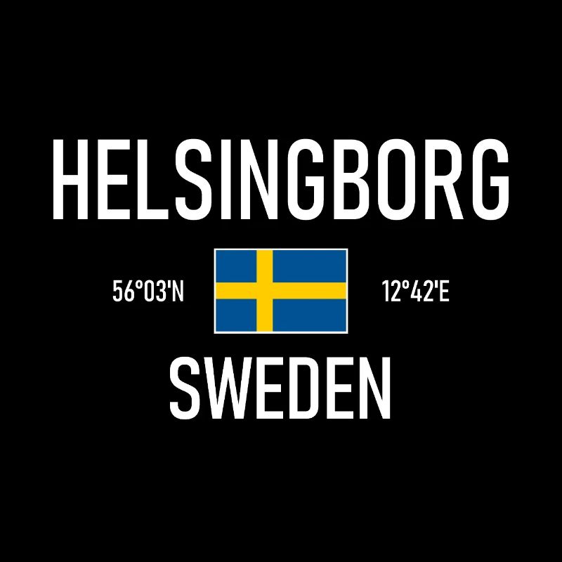 Helsingborg - Suède Sverige Drapeau Coordonnées