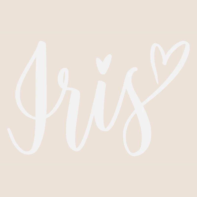 Lettrage en forme de cœur d’iris