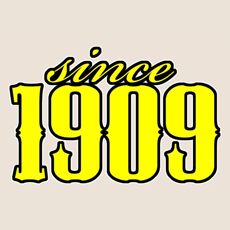 since 1909 (yellow)