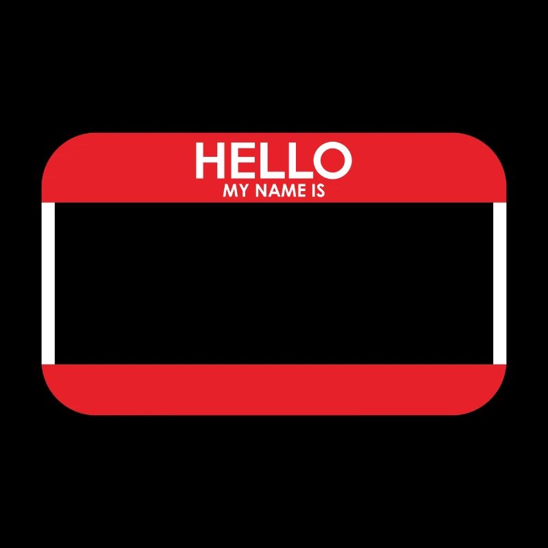 blank name tag my name is