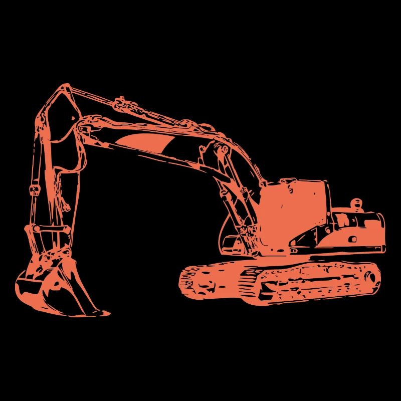 Exkavator Silhouette Geschenk Baggerfahrer
