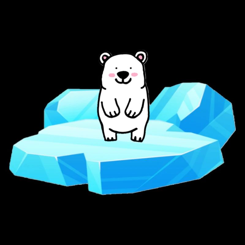 Süsser kleiner Eisbär auf einer Eisscholle