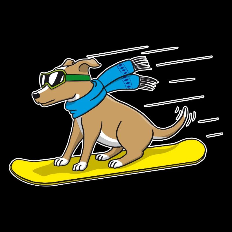 Chien de snowboard