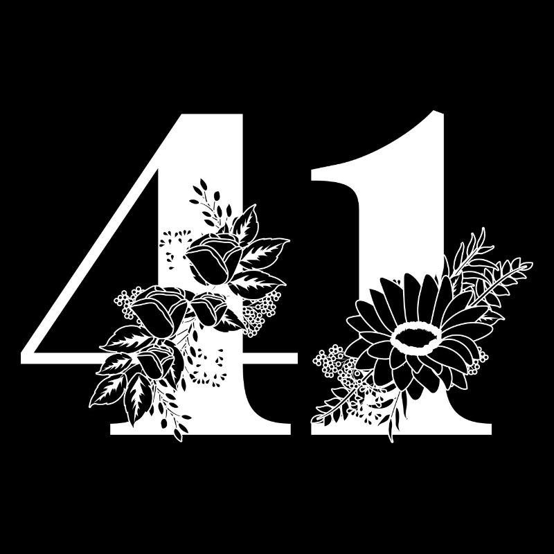 Nummer 41 Schwarze Blumen - 41. Blumengeburtstag