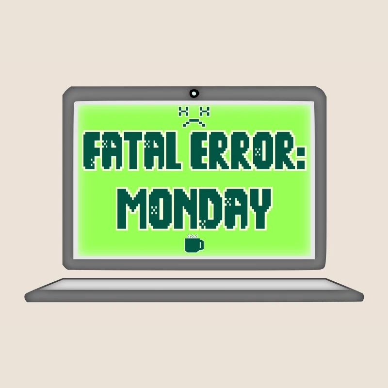 Fatal Error I Hate Mondays Geek Tech Sarkastisch