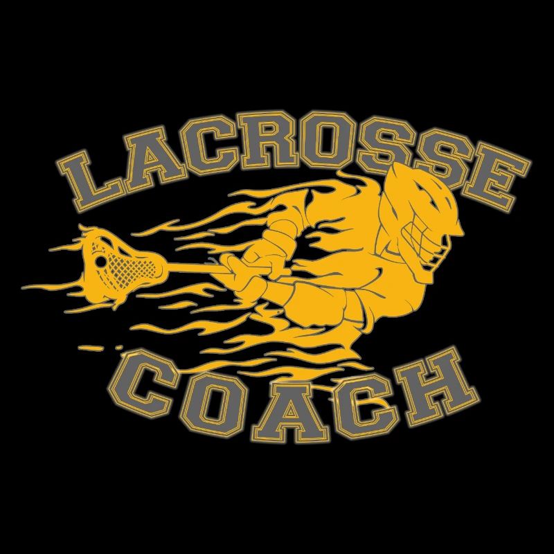 Flaming Lacrosse Coach Dynamic Sports Graphic Tee