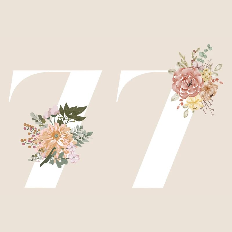 77e anniversaire fleuris (Cadeau de 77 ans)