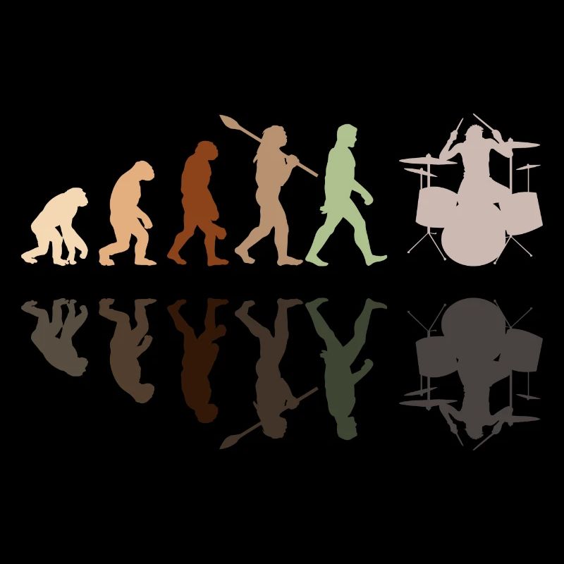 Evolution de l’homme Drums Band Retro Vintage Drummer