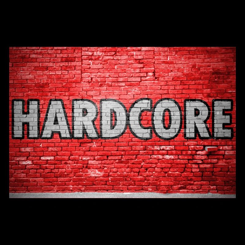 Hardcore Ziegelsteinmauer Graffiti