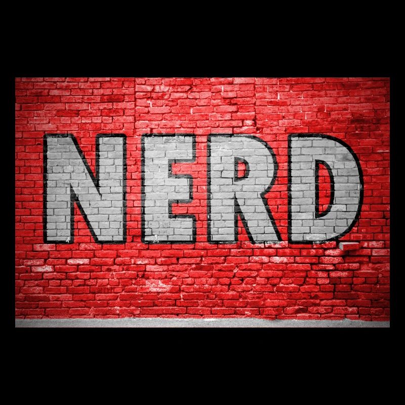 Graffiti de nerd sur un mur de briques