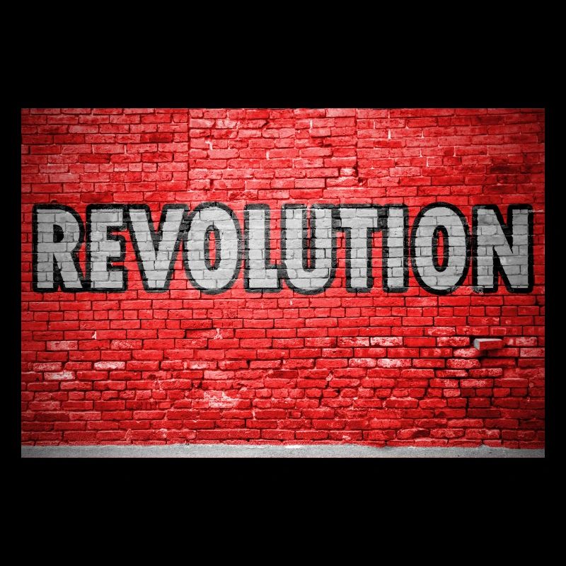 Revolution Brick Wall Graffiti