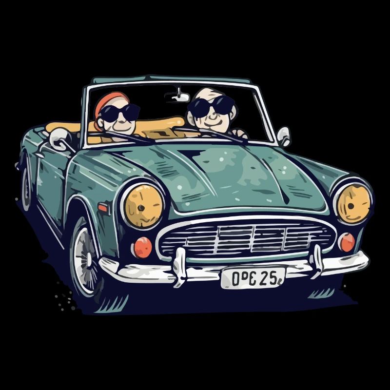 Denise und Roger im Cabrio