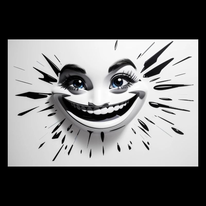 Absolute Reality crazy smile schwarz weiß