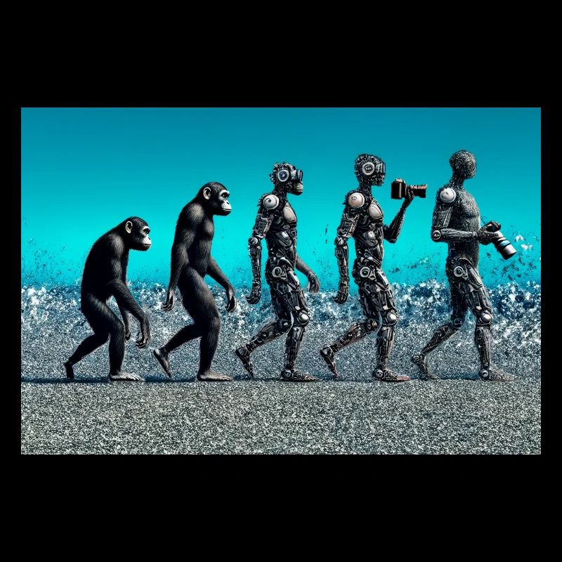 Évolution photographe: du singe au photographe IA