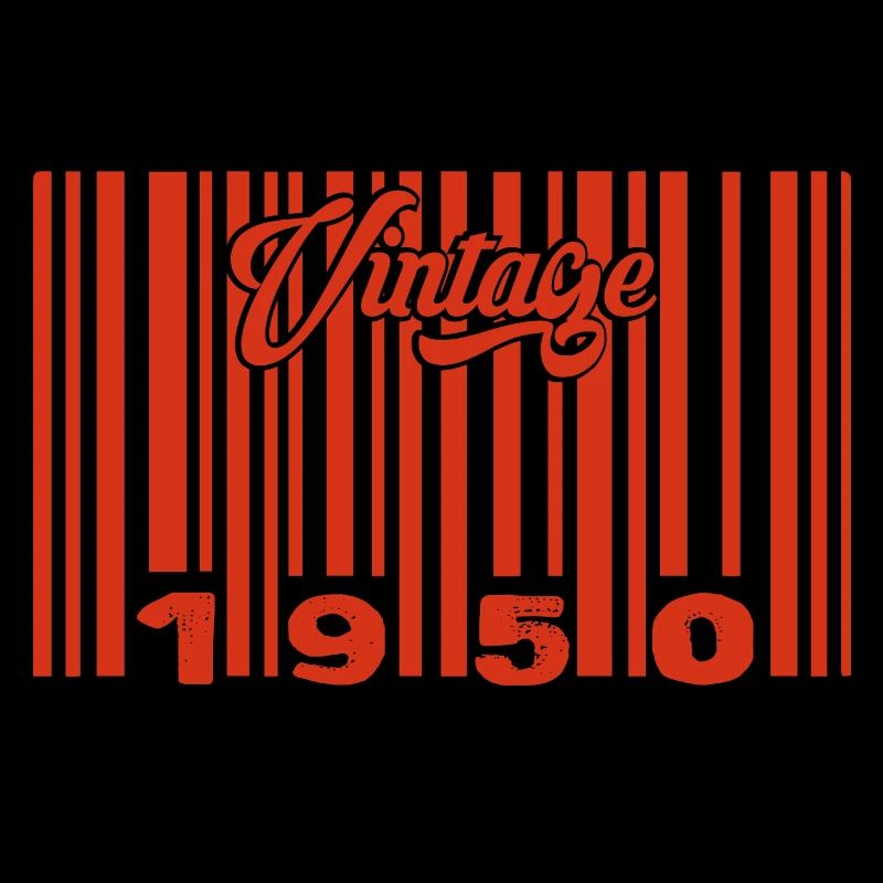 Vintage 1950's Born In 1950 75 Years Bar Code Anniversai