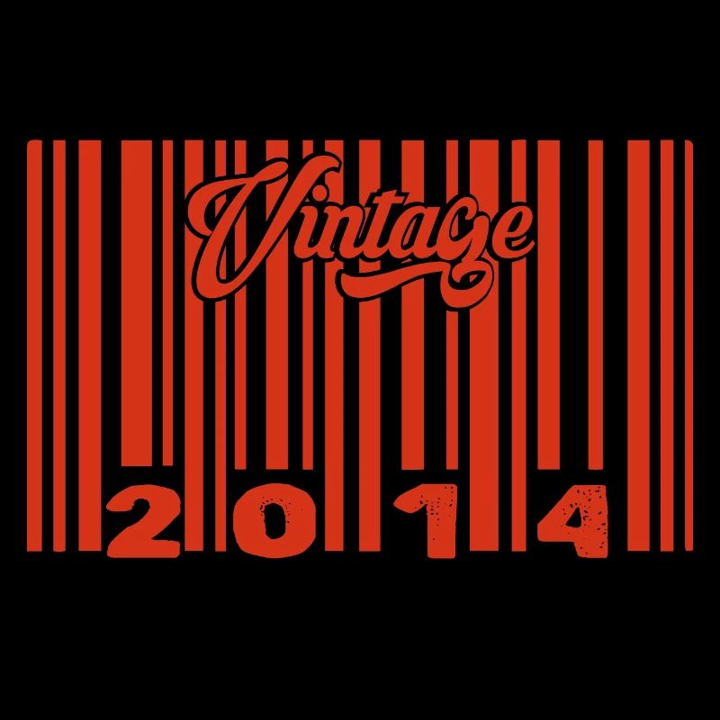 vintage 2014 né en 2014 11 ans bar code anniversai