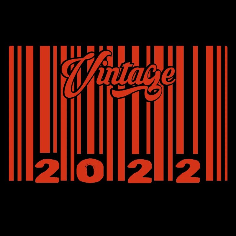 Vintage 2022 born in 2022 3 years bar code anniversair
