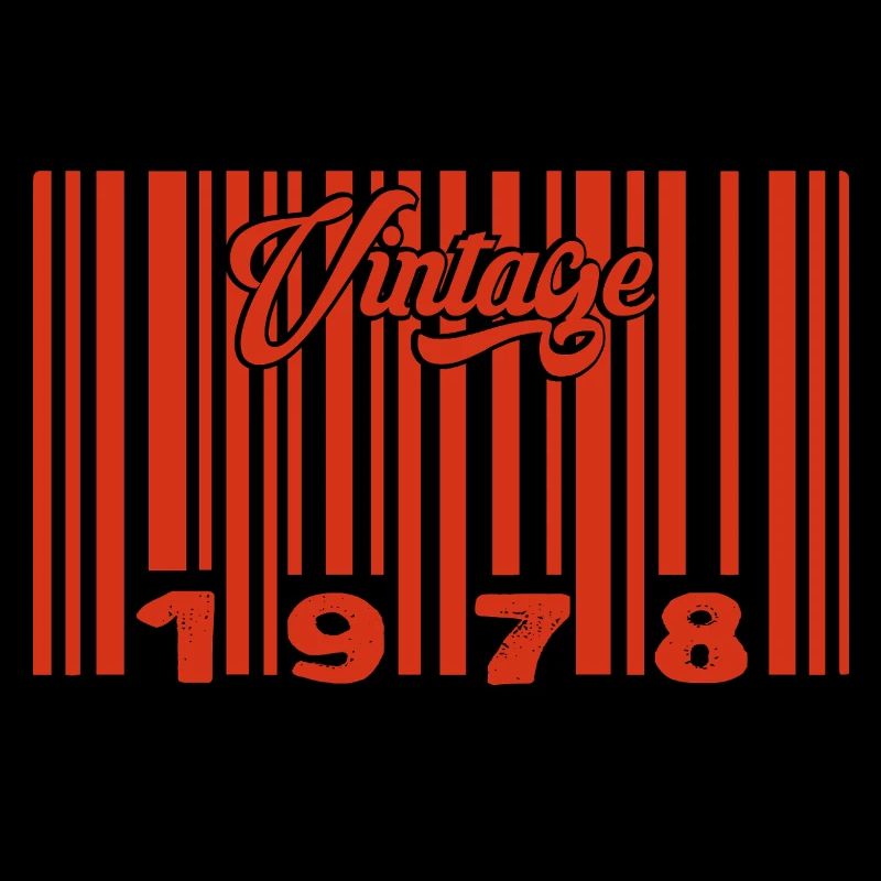vintage 1978 né en 1978 47 ans bar code anniversai