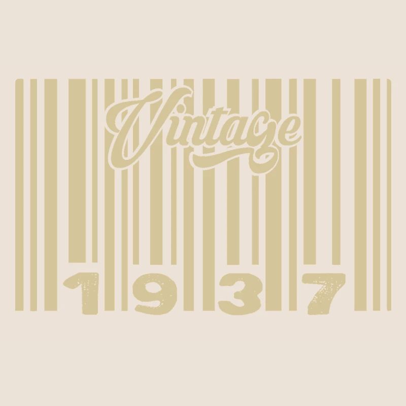 Vintage 1937 Barcode 1937: Year 2025.