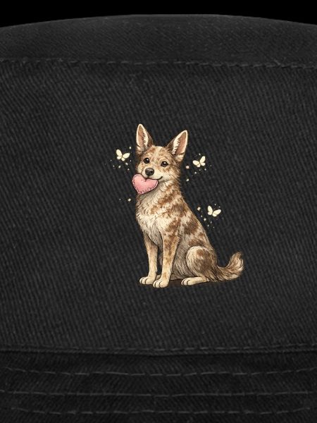 Friendly dog with butterfly shine