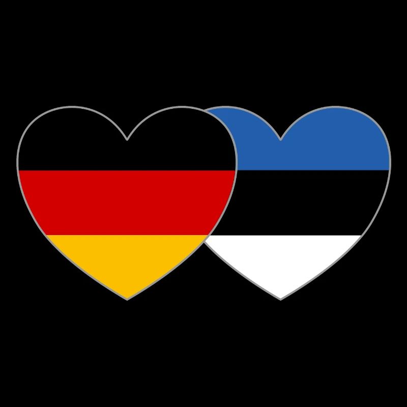 Germany Estonia Flag Heart