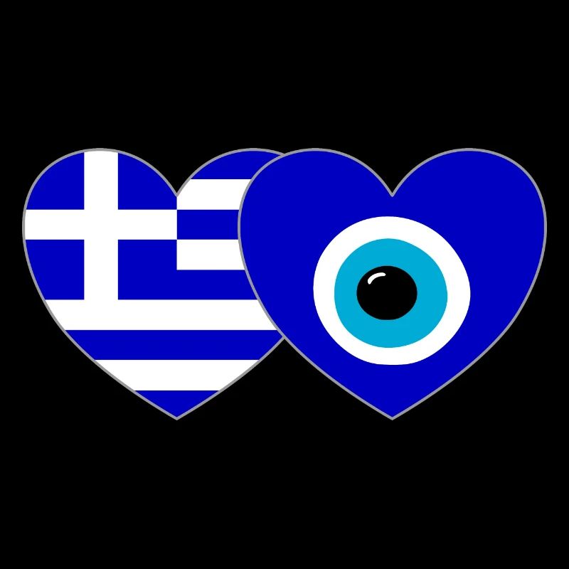 Grèce Bonheur Drapeau Cœur