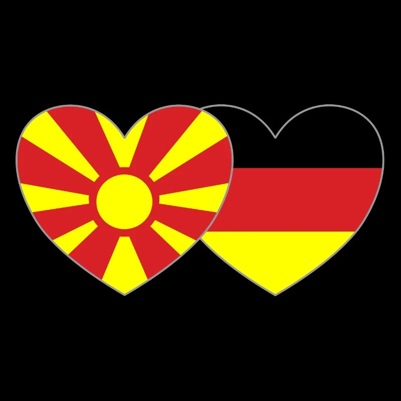 Macédoine Allemagne Drapeau Coeur