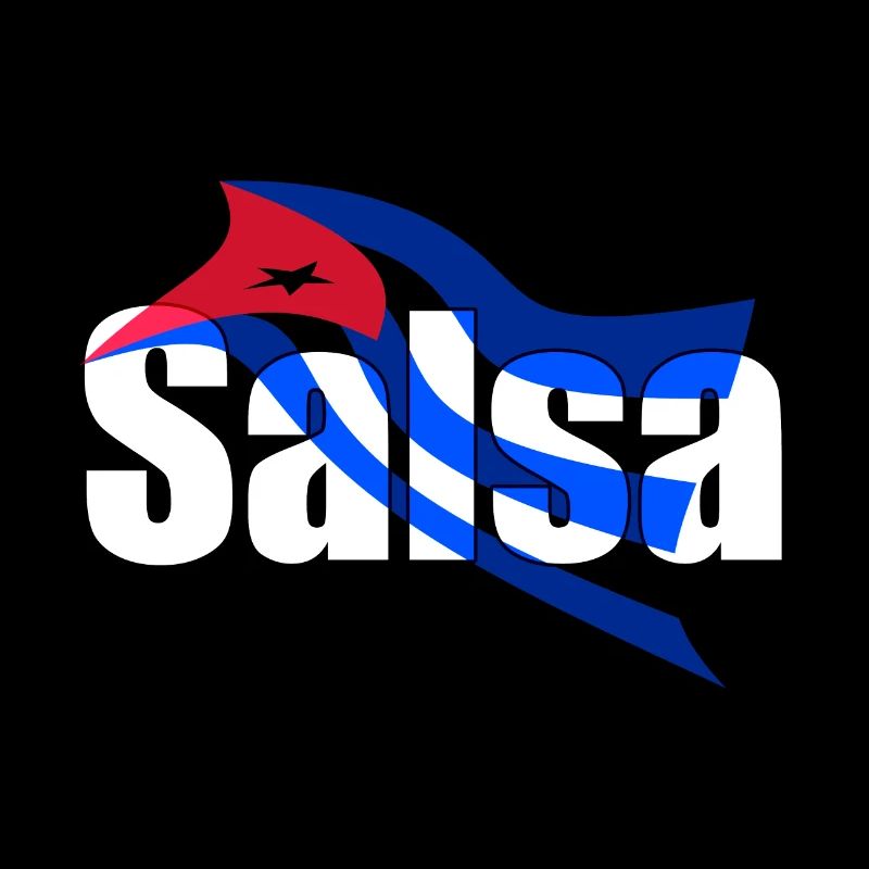 Fond avec salsa écrite drapeau cubain