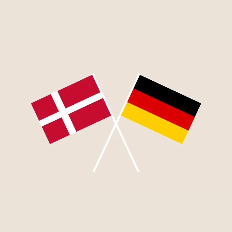 Denmark Germany crossed flag flag