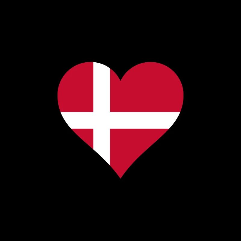 Danemark danois drapeau drapeau coeur