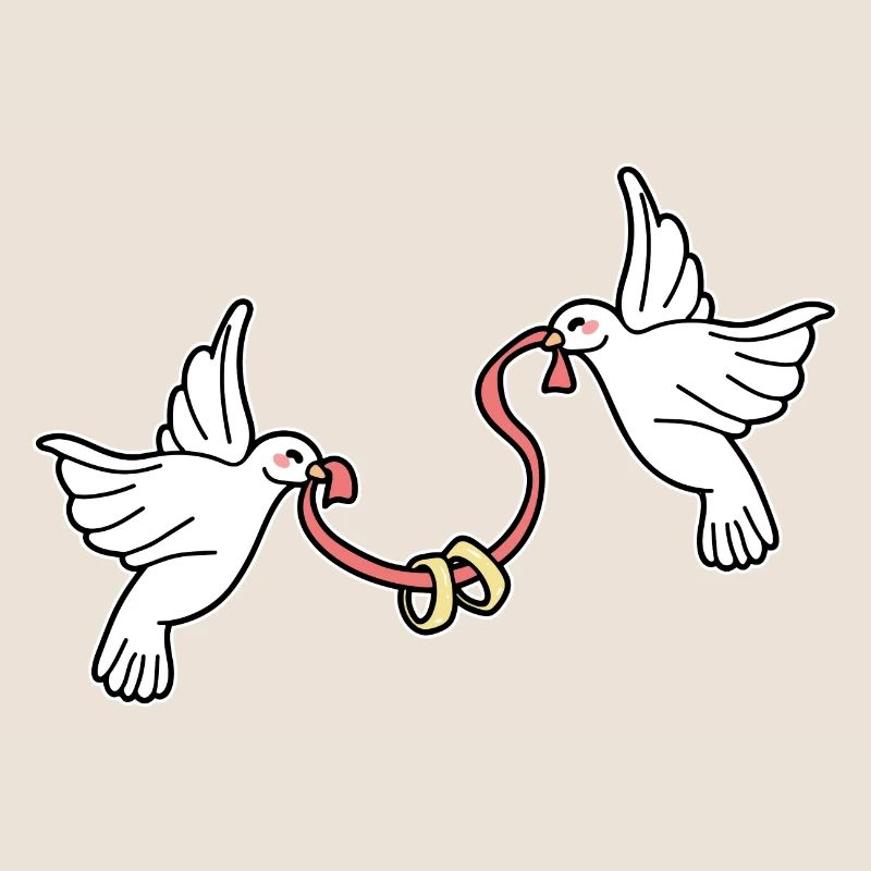 Bagues de mariage pigeons