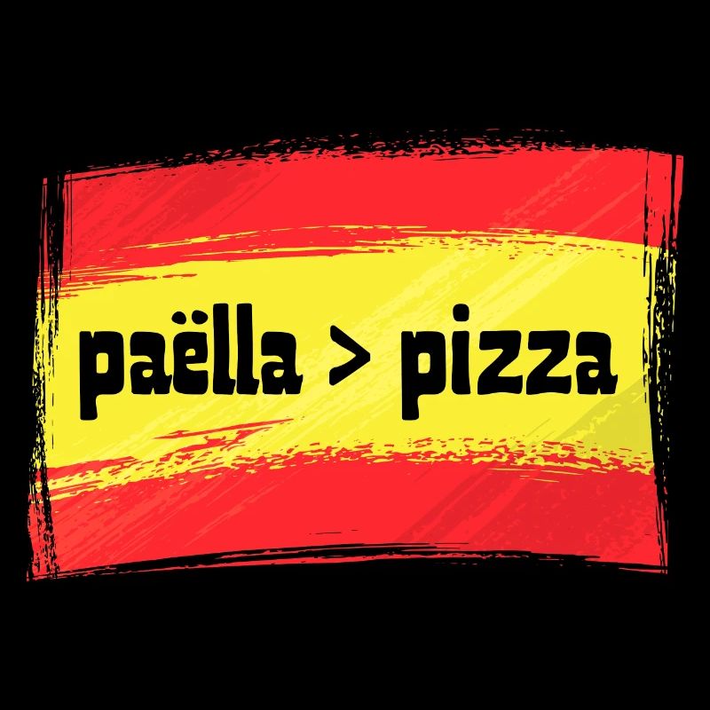 Drapeau Espagnol Espagne Paella supérieur à Pizza