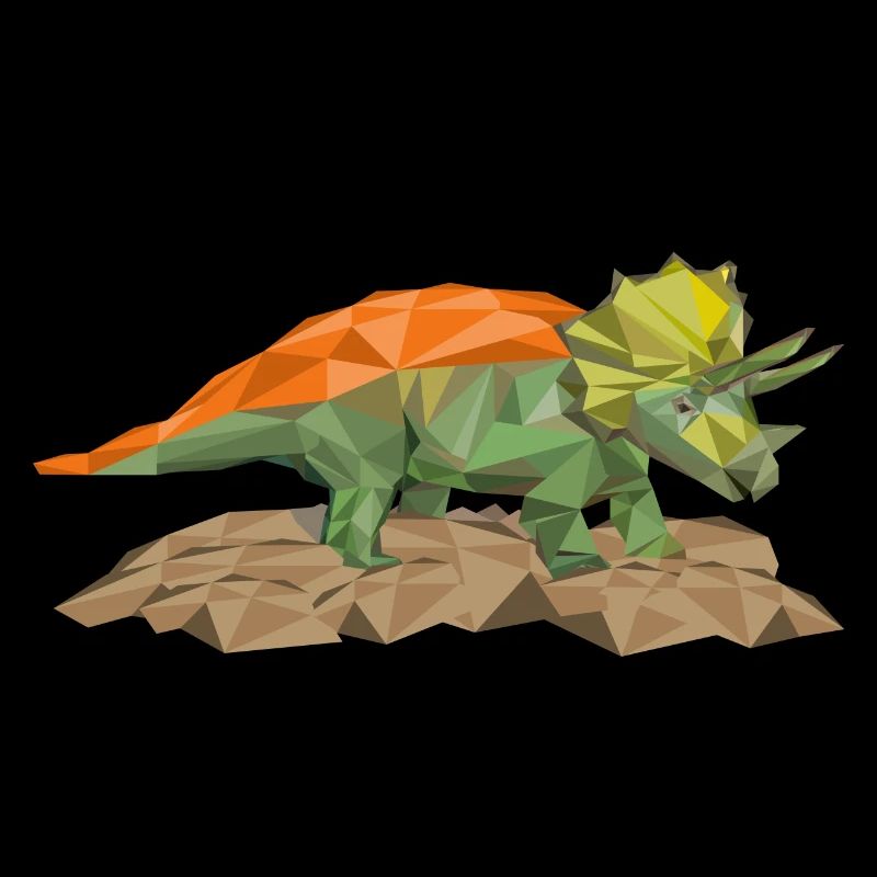 Triceratops Dino en style polygone