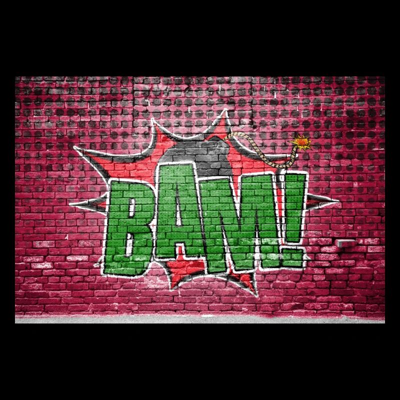 Bam! Lettrage graffiti de style bande dessinée sur un mur de briques