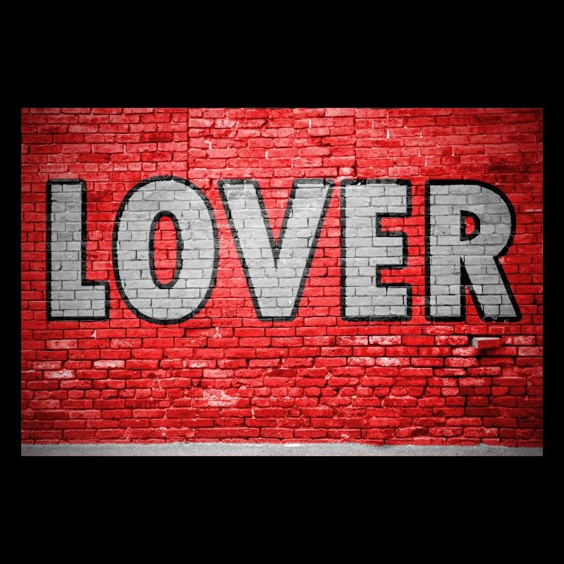 Amoureux Graffiti Mur de briques