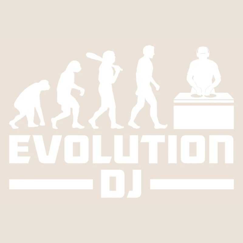 Evolution de l’homme DJ Techno Vinyle Rétro Vintage