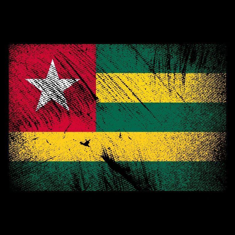 Drapeau Togo - Grunge Vintage