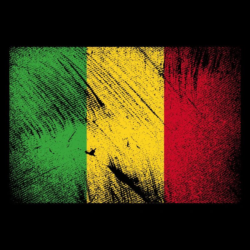 Drapeau du Mali - Grunge Vintage