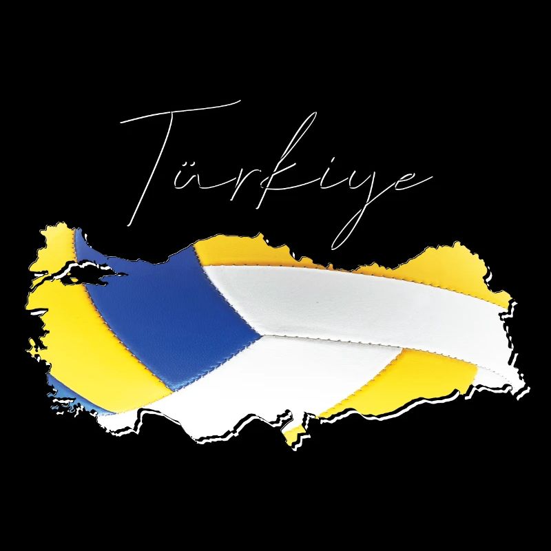 Turkey Türkiye Map Framed Volleyball TR