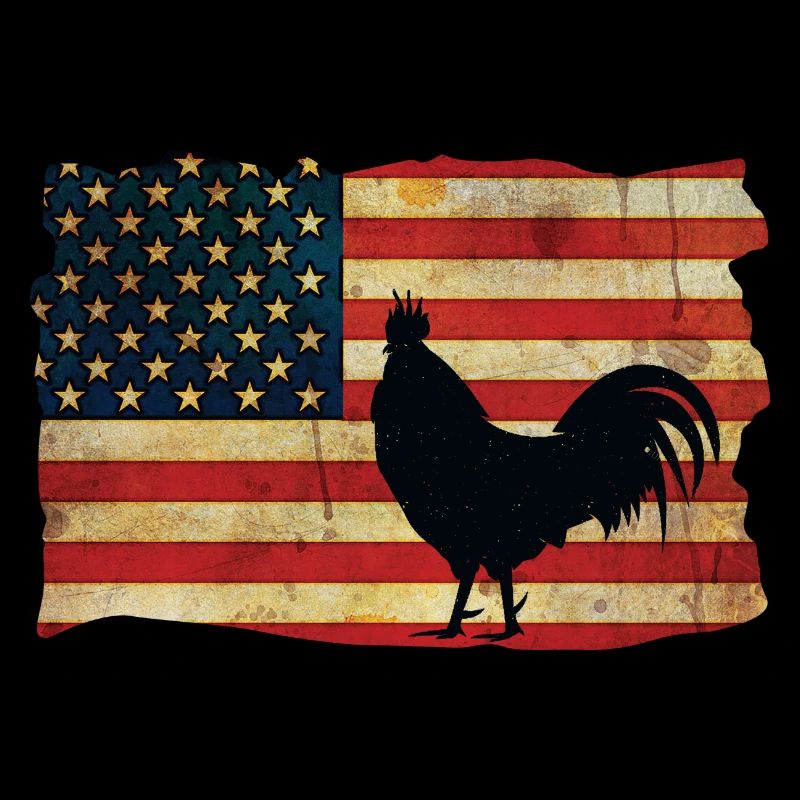 Chicken USA Flag Rooster