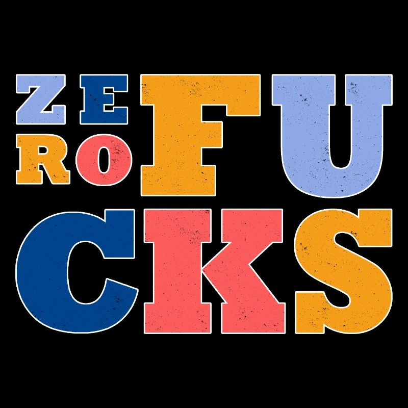 Style rétro coloré - Zero Fucks Text Design